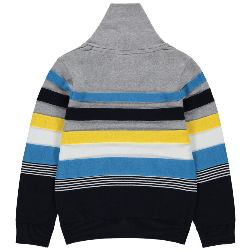 Πλεκτό με κρουαζέ λαιμό και φαρδιές λωρίδες σε αντίθεση 