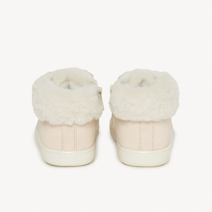 Μποτάκια με παγιέτες και γιακά fourrure για κορίτσι 