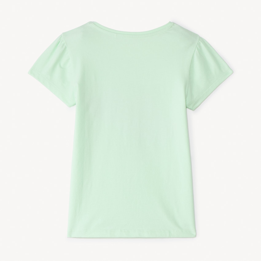 T-shirt με κοντά μανίκια με φαντεζί σχέδιο και glitter για κορίτσι 