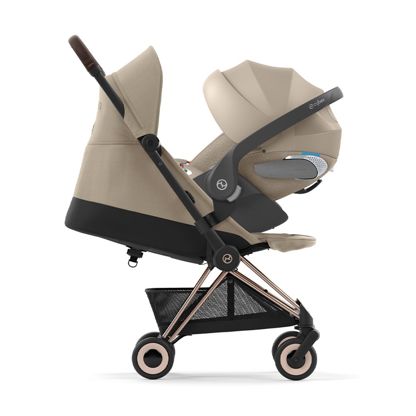 Compact καρότσι Coya ροζ χρυσό - Κάθισμα μπεζ 