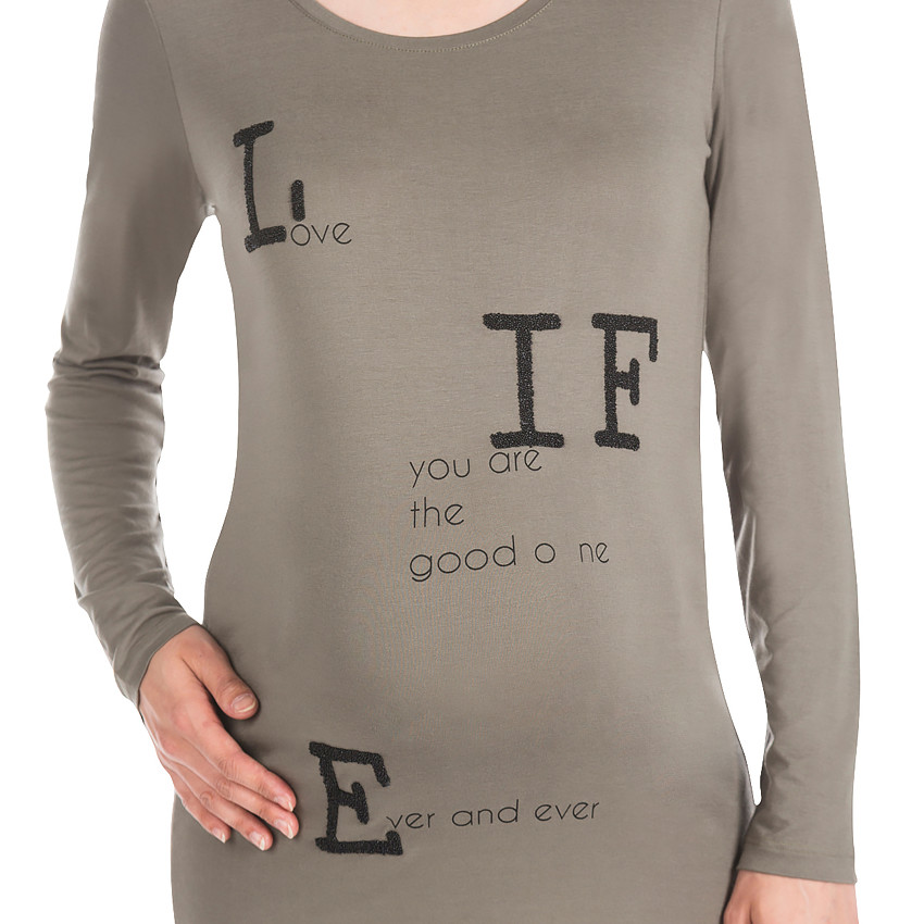 Tunique de grossesse asymétrique manches longues 