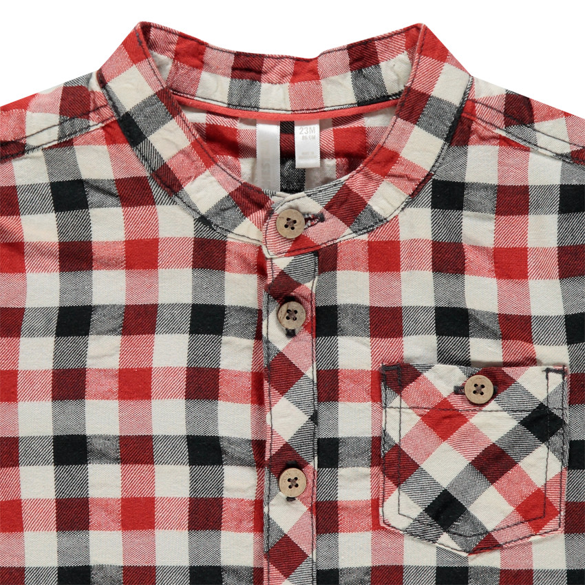 Chemise manches longues à carreaux all-over 