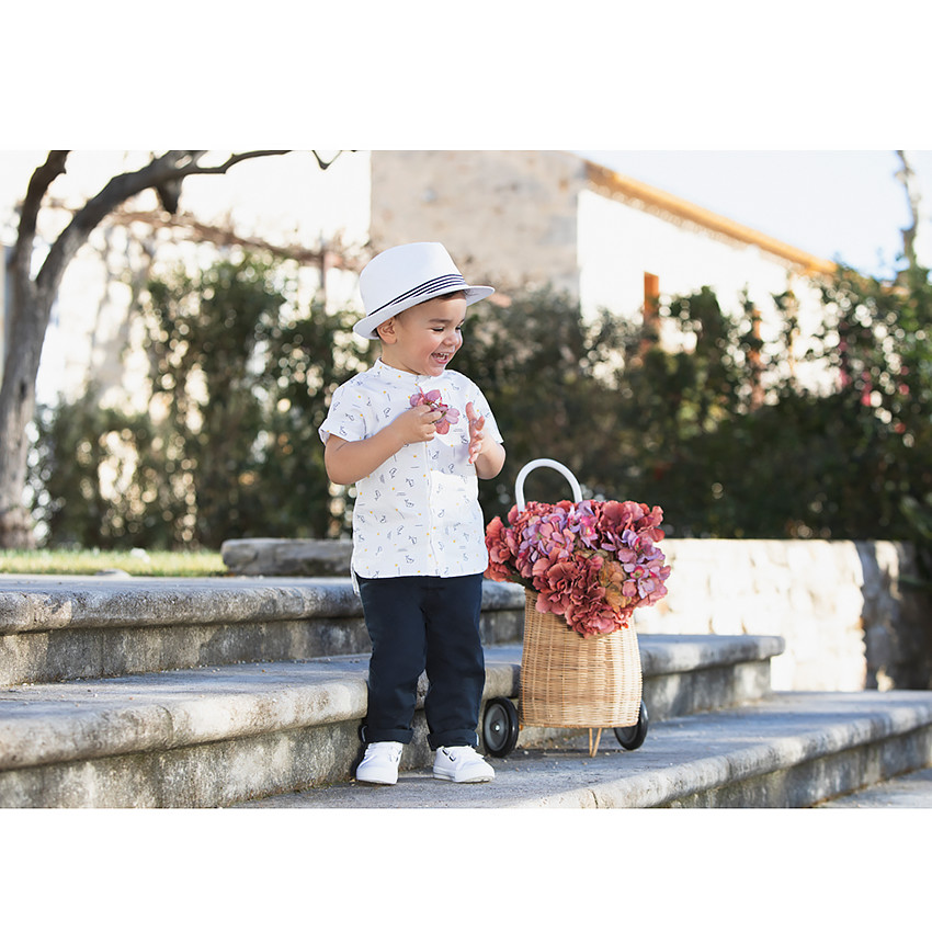 Pantalon piqué bleu marine pour bébé garçon 