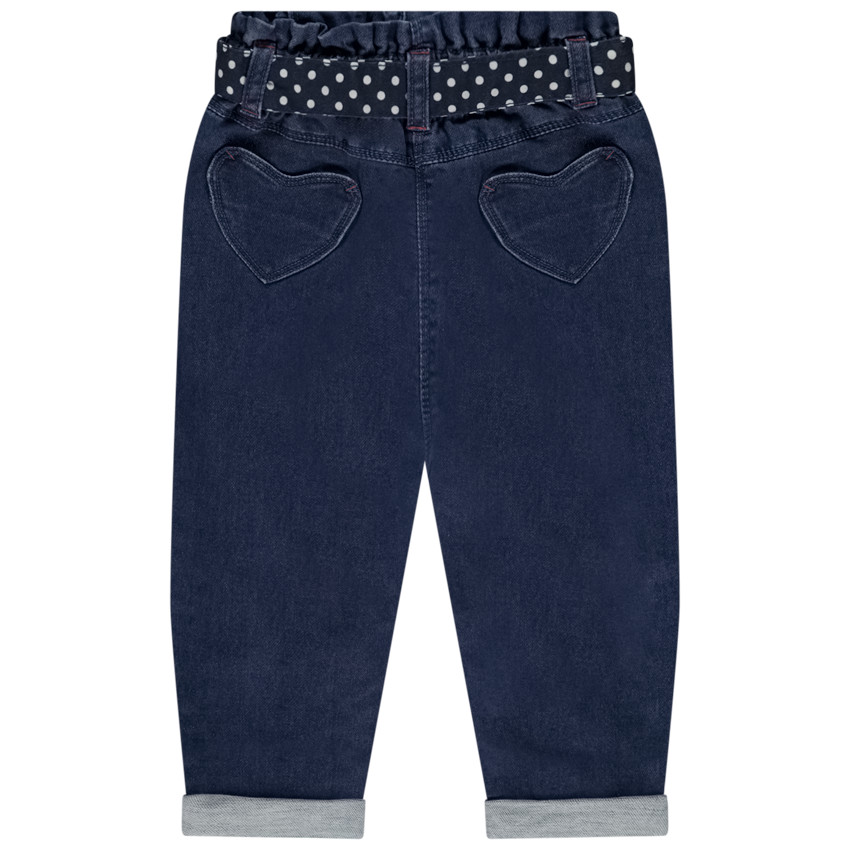 Τζιν με ζώνη και κέντημα για bebe κορίτσι 