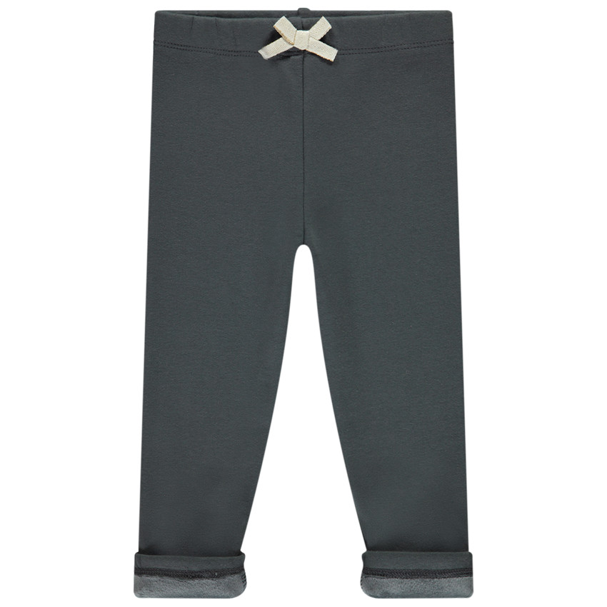 Caleçon long contrecollé velours pour bébé fille 