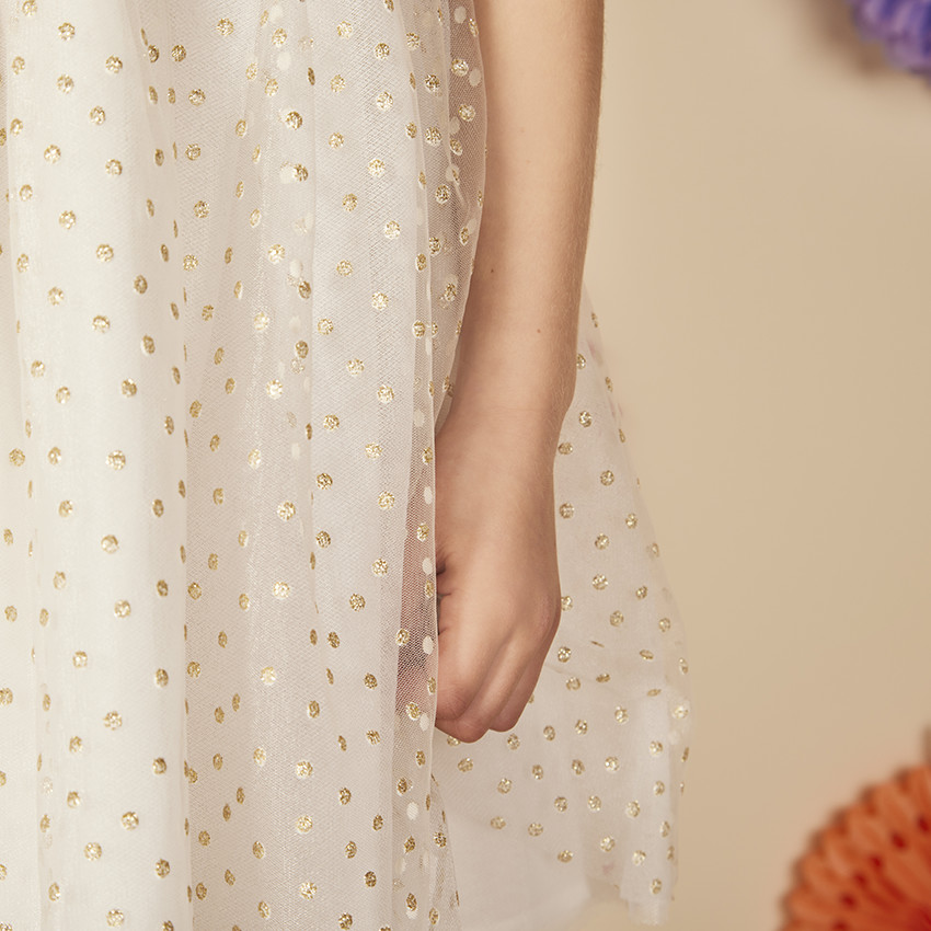 Φόρεμα γιορτής από κρεπ και τούλι για κορίτσι 