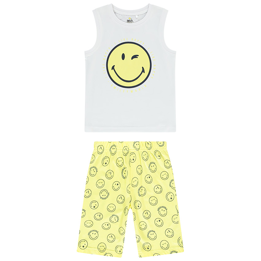 Pyjama 2 pièces débardeur + short SmileyWorld pour garçon 