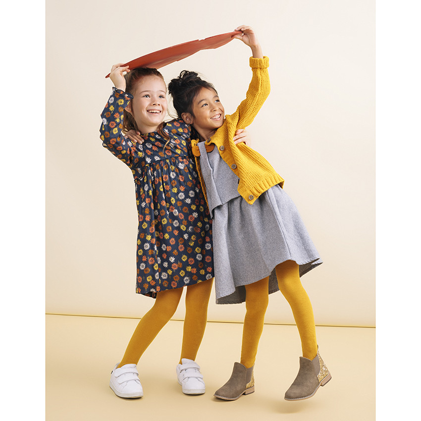 Robe manches longues à fleurs all-over  