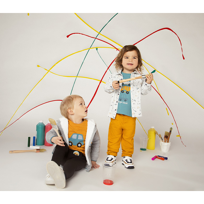 Ζακέτα με κουκούλα πλεκτή με επένδυση sherpa για bebe αγόρι  Additional Ζακέτα με κουκούλα πλεκτή με επένδυση sherpa για bebe αγόρι