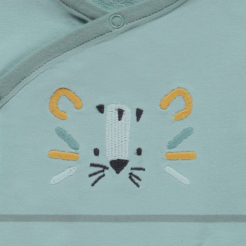 Φορμάκι molleton ριγέ κεντημένο τίγρη για bebe αγόρι 