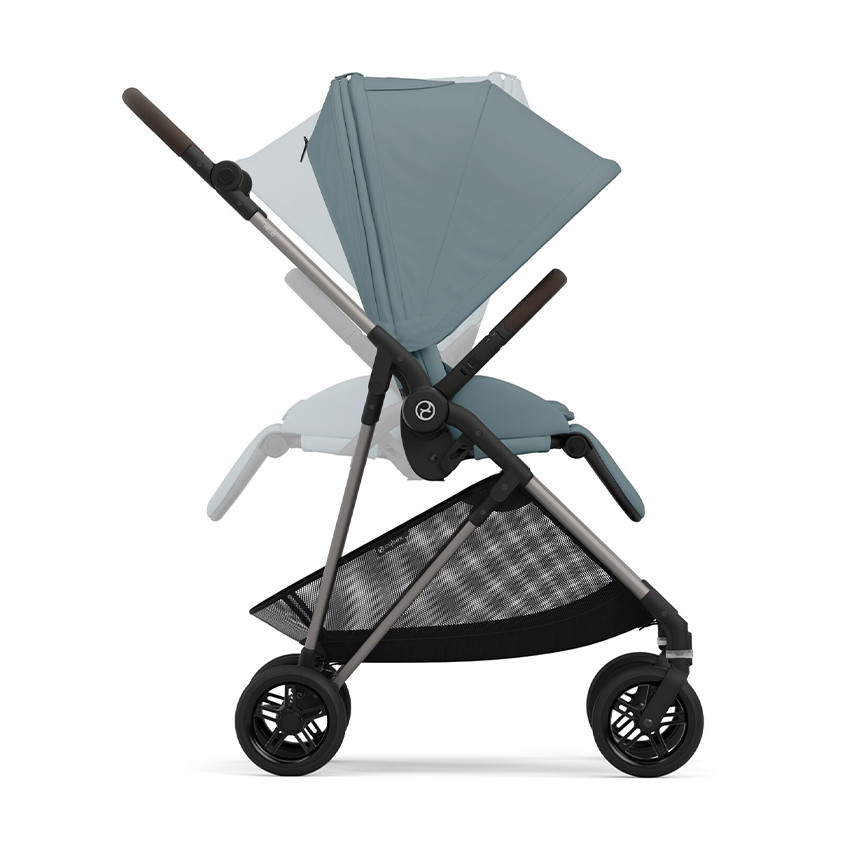 Poussette compacte légère Melio 4 taupe/stormy blue 