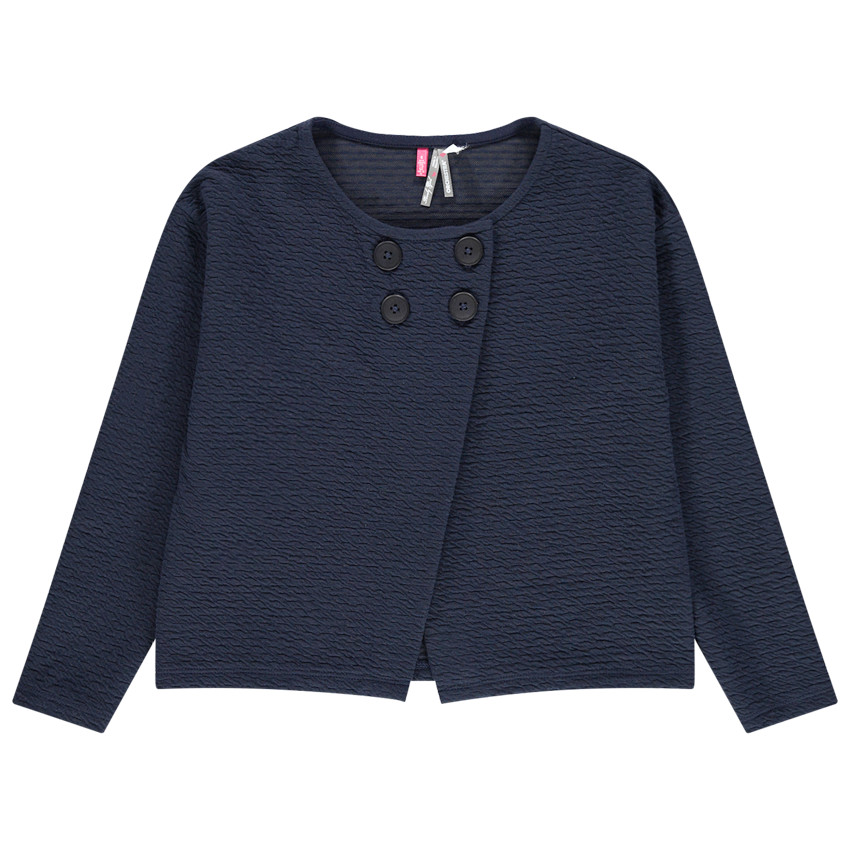 Gilet en molleton gaufré à pans asymétriques 