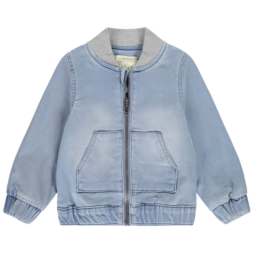 Μπουφάν bomber από τζιν με ριπ για μωρό αγόρι 