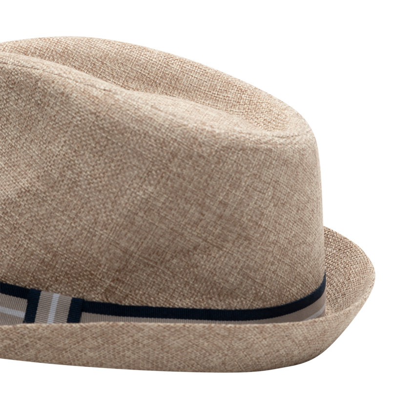 Γαλλικό καπέλο Borsalino με εφέ ψάθας και ρίγες 