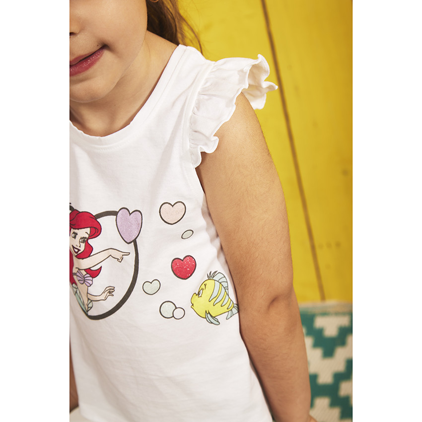 Μπλουζάκι αμάνικο από jersey print Ariel Disney για bebe κορίτσι 