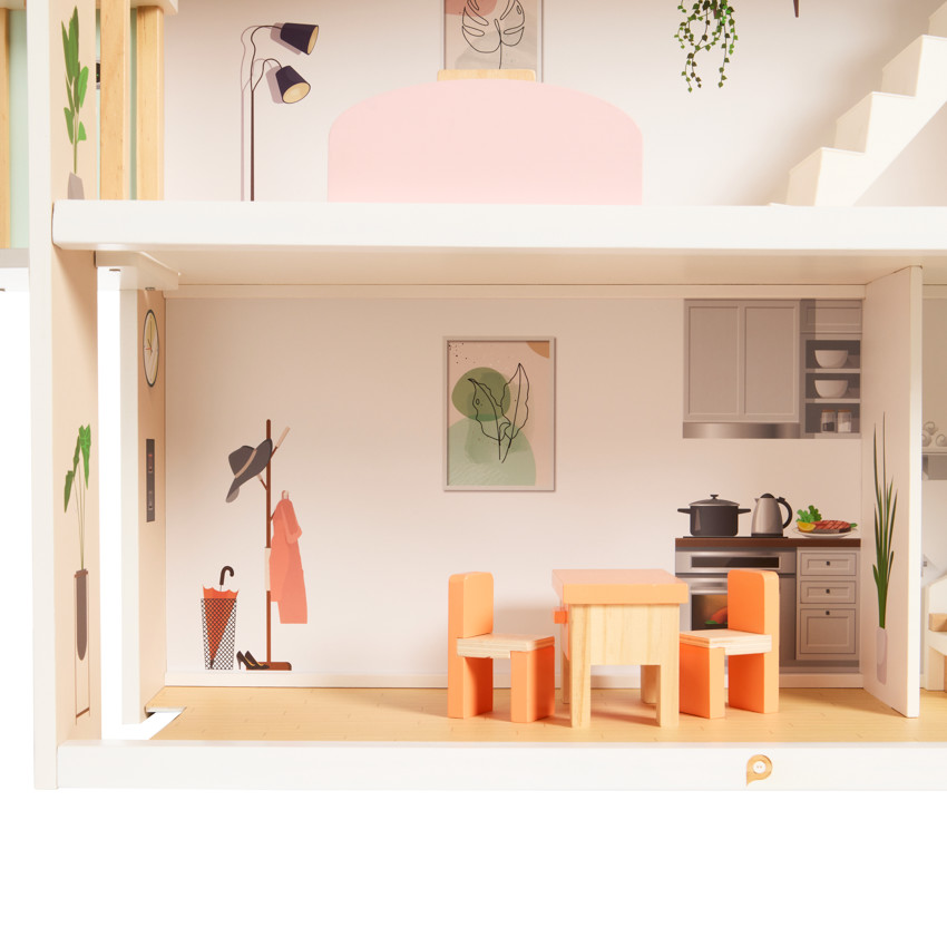 Ξύλινη κουκλόσπιτο διαμορφωμένο 