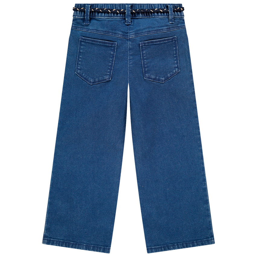Jean large για κόριτσι στυλ ξεβαμμένο με ζώνη 