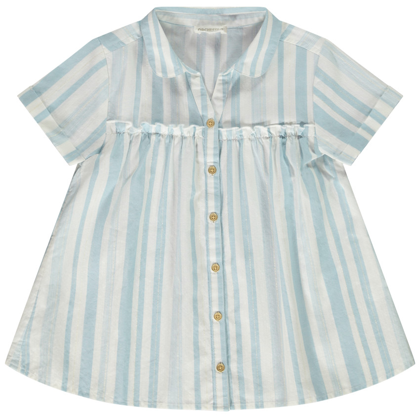 "Κοντομάνικη φούστα με ρίγες για κορίτσι" 