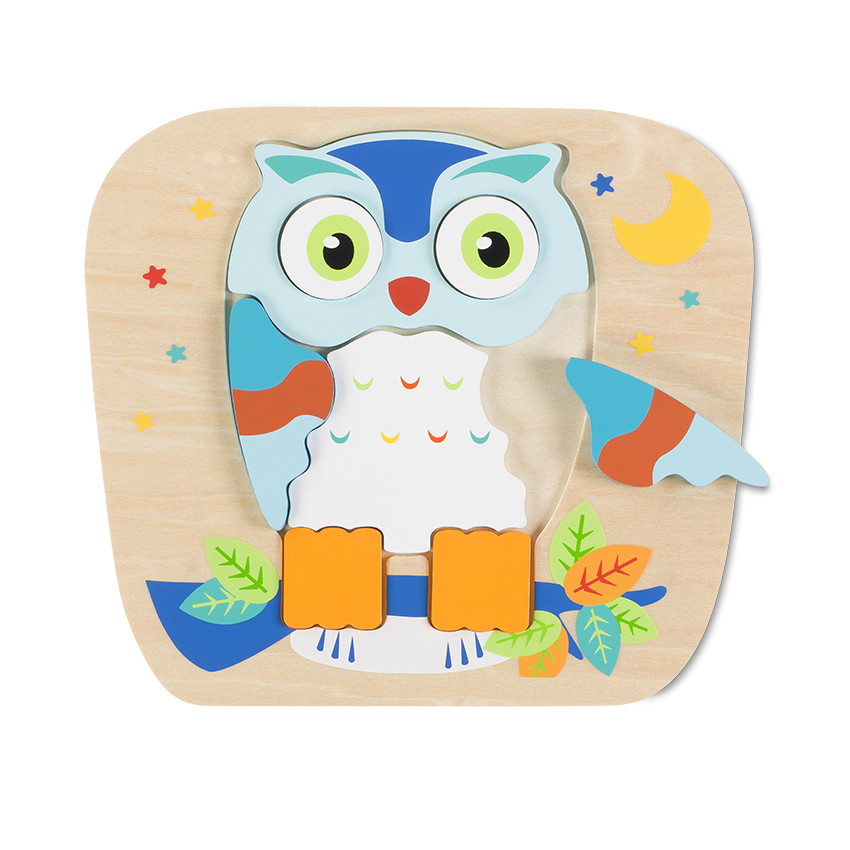Ξύλινο Παιχνίδι Παζλ Κουκουβάγια 9 Τμχ 