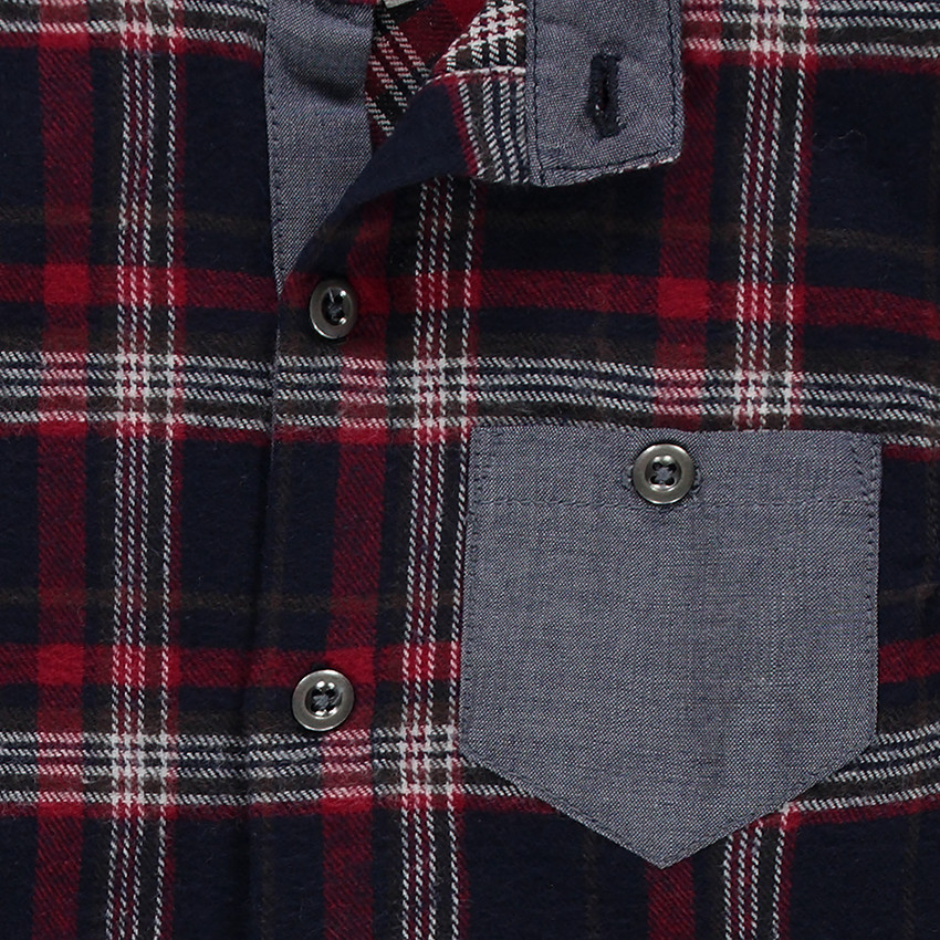 Μακρυμάνικο πουκάμισο καρό από φανέλα 