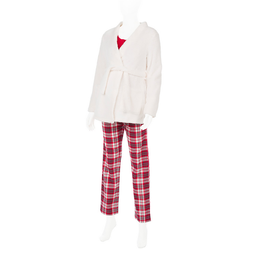 Peignoir de grossesse en sherpa avec ceinture  Additional Peignoir de grossesse en sherpa avec ceinture