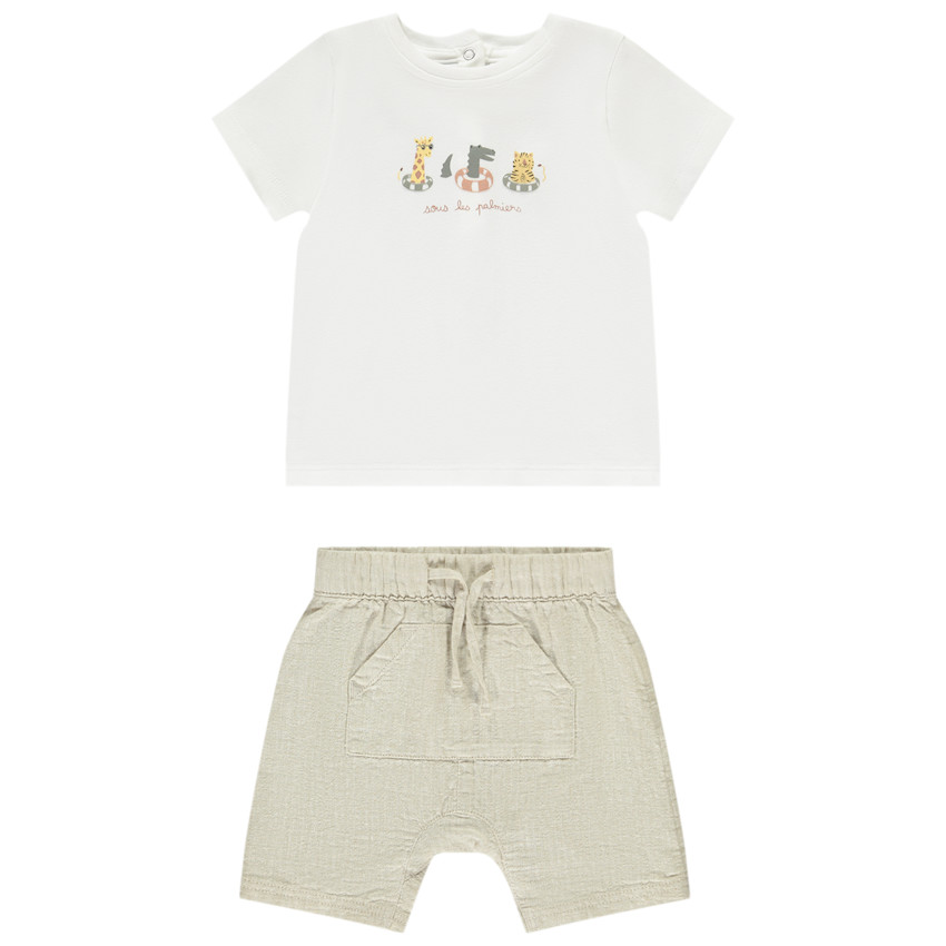 Σέτ 2 τμχ. με σχέδιο ζωάκια για μωρό αγόρι 