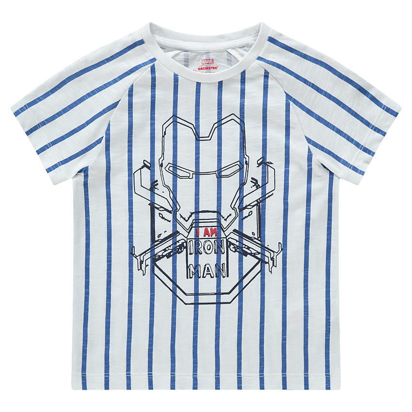 Κοντομάνικη ριγέ μπλούζα με τύπωμα Iron Man της ©Marvel 