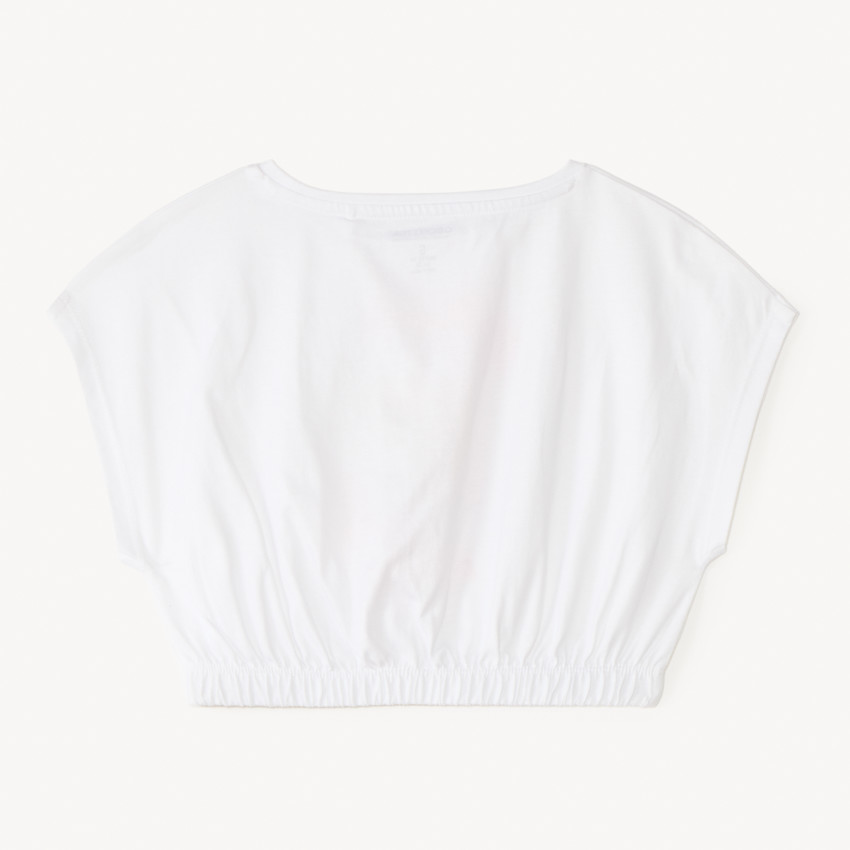 T-shirt à manches courtes, coupe boxy, court, avec imprimé fantaisie pour fille. 