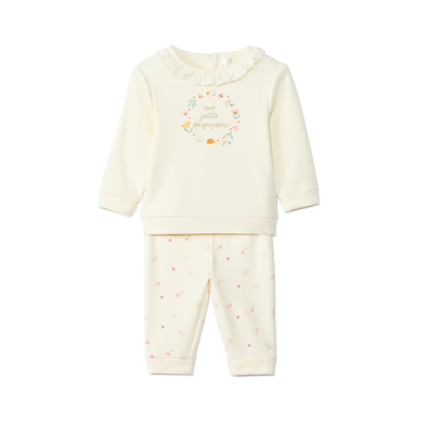 Ensemble jogging évolutif en contrecollé pour bébé fille 