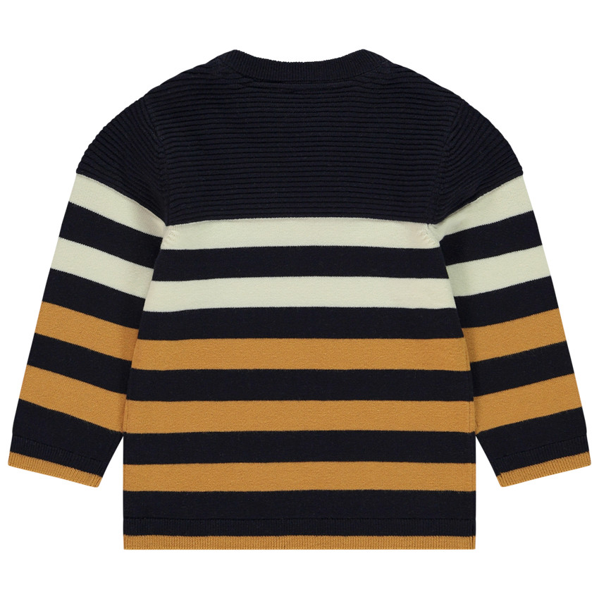 Πλεκτό πουλόβερ με φαντεζί ρίγες για μωρό αγόρι 