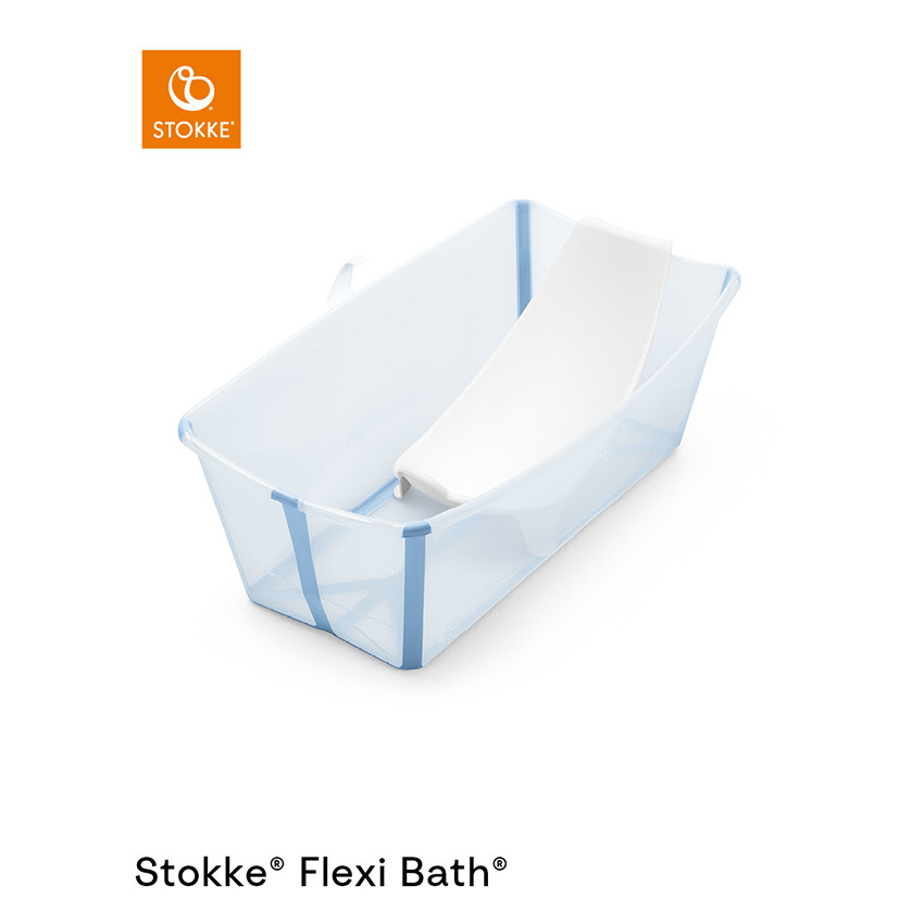 Σετ πλεκτή αναδιπλούμενη μπανιέρα Flexi Bath με αποσπώμενο transat μπάνιου ocean blue 