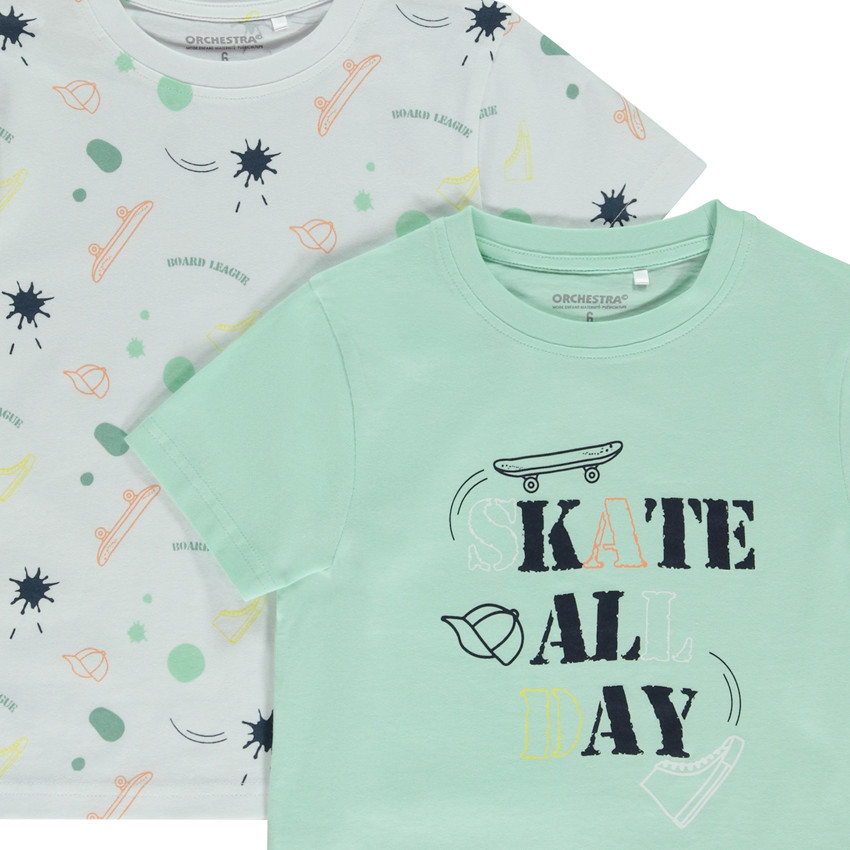 Σετ από 2 κοντομάνικα μπλουζάκια φαντεζί για αγόρι 