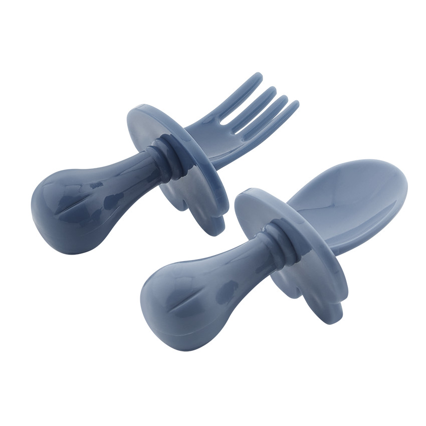 Σετ από 2 εργονομικά μαχαιροπίρουνα montessori Yummix - Μπλε 