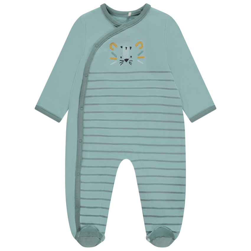 Φορμάκι molleton ριγέ κεντημένο τίγρη για bebe αγόρι 