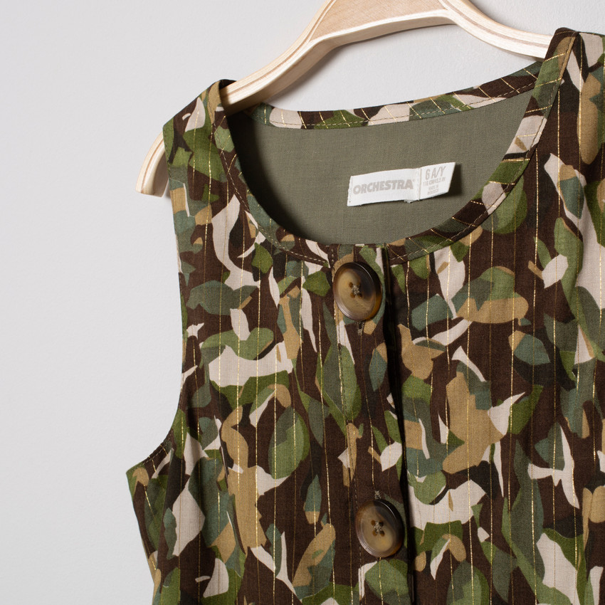 Φόρεμα αμάνικο εμπριμέ  camouflage 