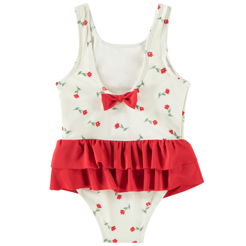 Μαγιό 1 κομμάτι 2 σε 1 με λουλούδια για μωρό κορίτσι 