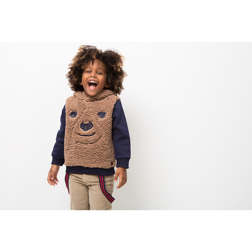 Βελούδινο παντελόνι με ριγέ αφαιρούμενες τιράντες 