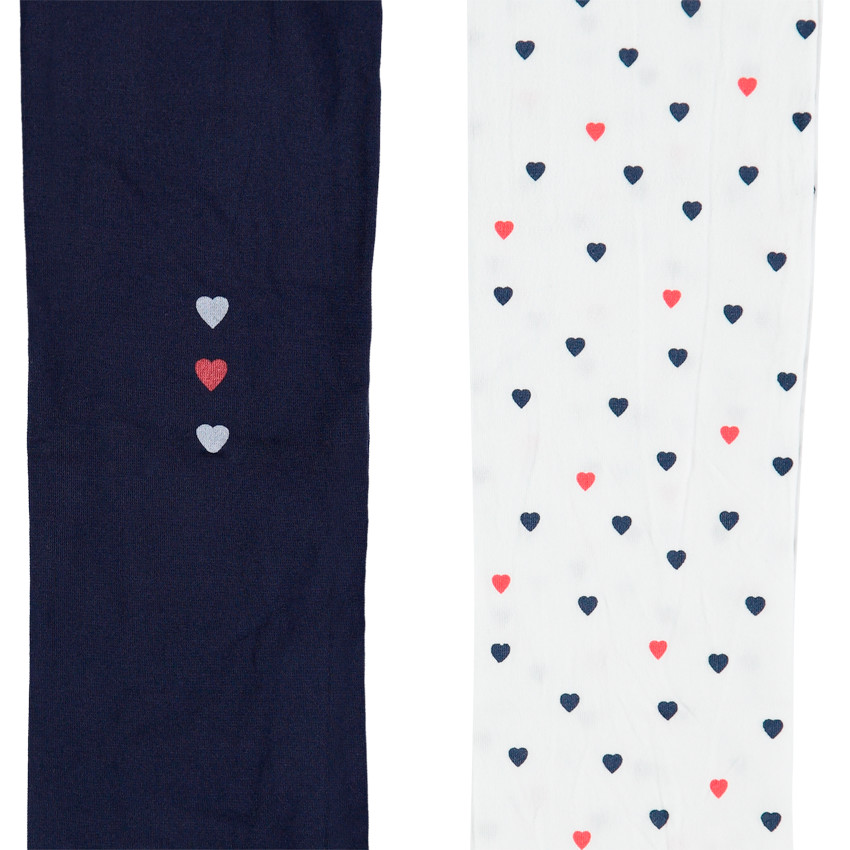 Σέτ από 2 καλσόν με τυπωμένες καρδούλες  