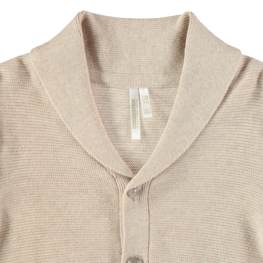 Πλεκτή ζακέτα με μονοκόμματο γιακά 