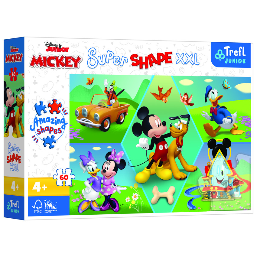 Παζλ Trefl  60 Xxl Super Shape Disney Mickey Mouse Funhouse 