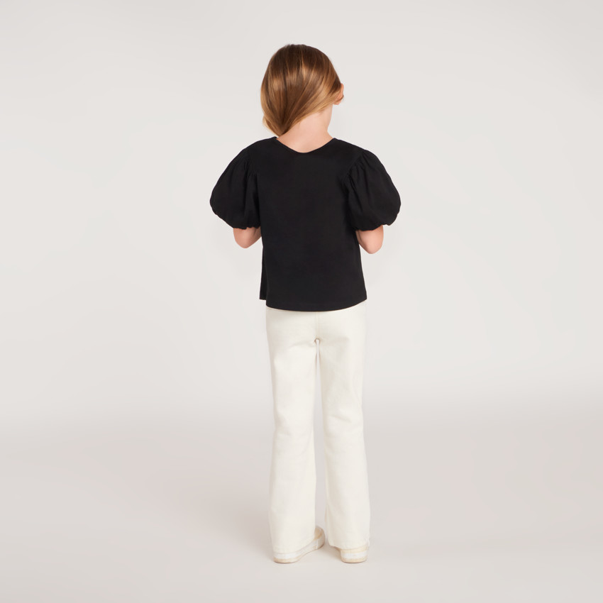 T-shirt à manches courtes pour fille avec fleurs en cording 