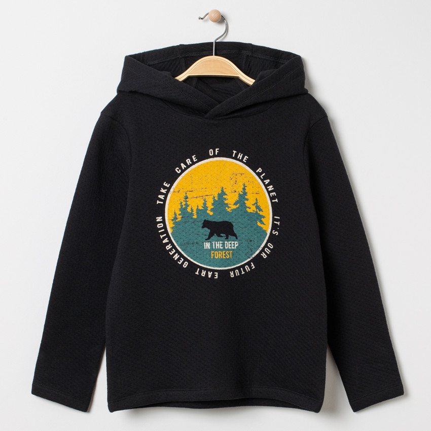 T-shirt μακρυμάνικο με κουκούλα και σχέδιο esprit forêt 