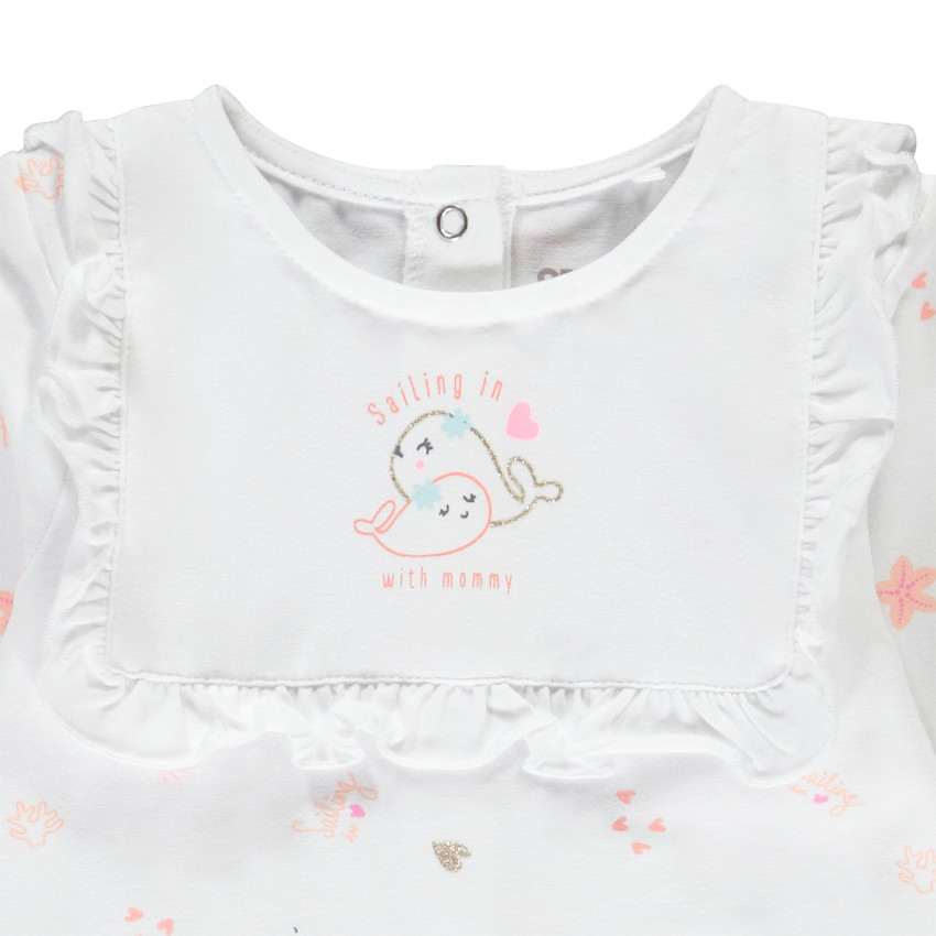 Φορμάκι με σχέδιο και βολάν για bebe κορίτσι 