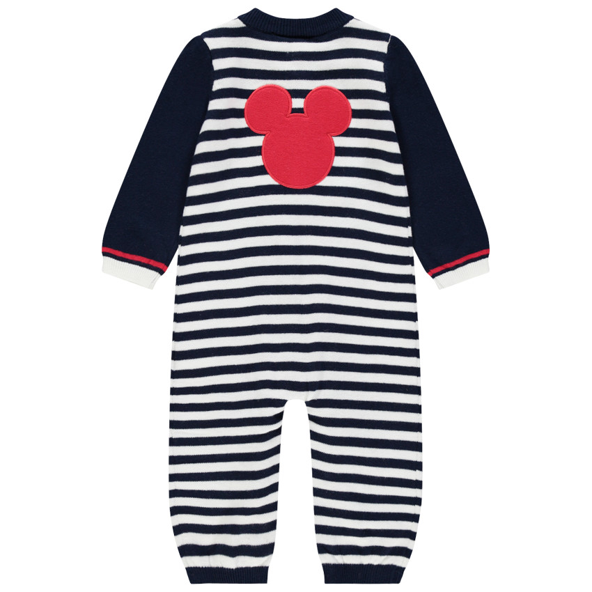 Combinaison en tricot rayée pour bébé garçon motifs Mickey Disney 
