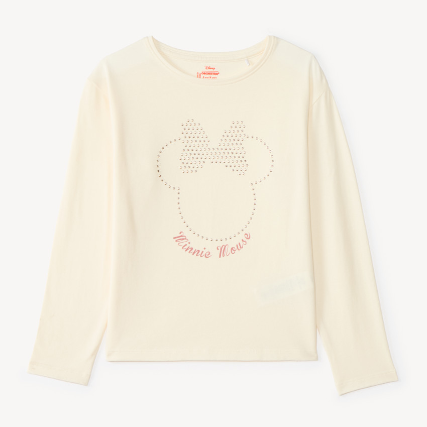 T-shirt à manches longues pour fille avec strass Minnie Disney 