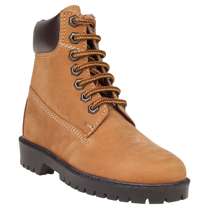 Bottillons en cuir camel à lacets et zip  Additional Bottillons en cuir camel à lacets et zip