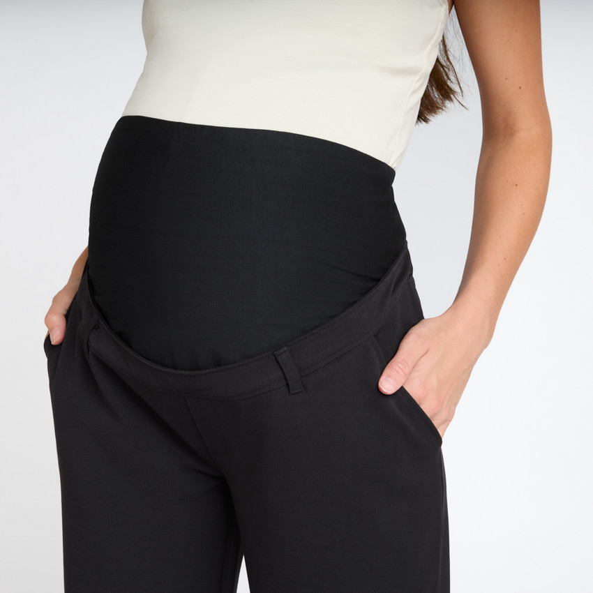 Pantalon de grossesse uni avec bandeau haut 