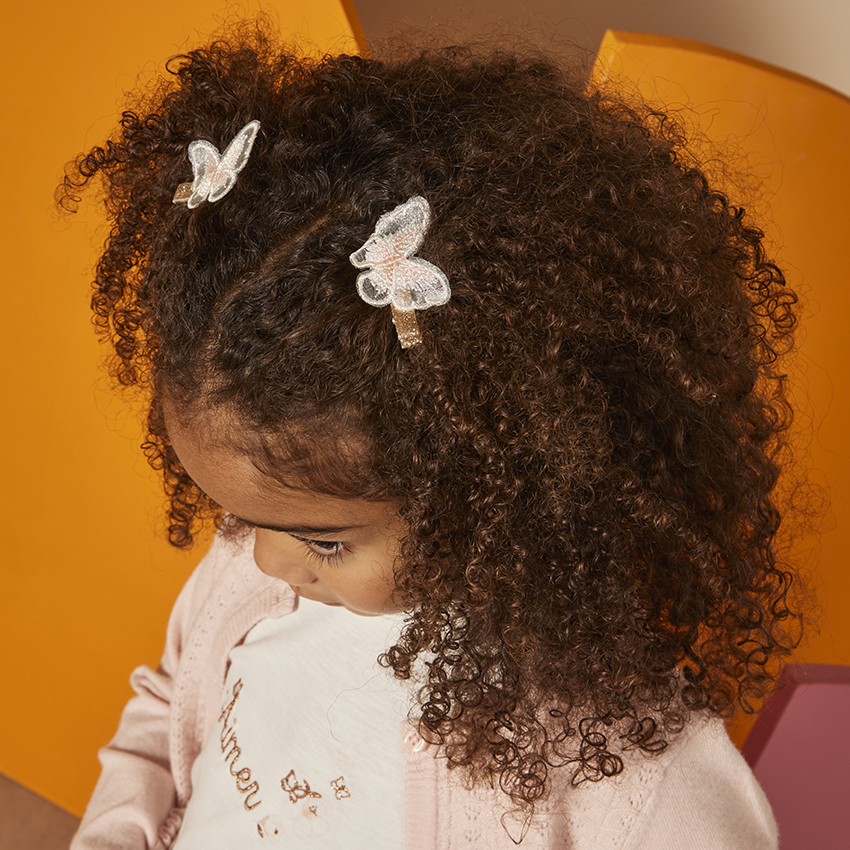 Set de 4 barrettes papillons et fleurs pour fille 