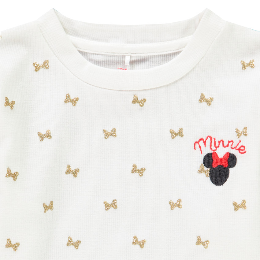 T-shirt manches longues à noeuds dorés Minnie Disney pour enfant fille Main T-shirt manches longues à noeuds dorés Minnie Disney pour enfant fille