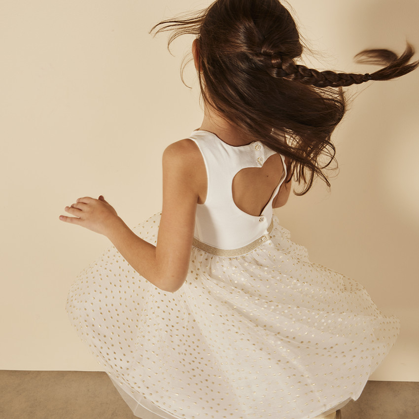 Φόρεμα γιορτής από κρεπ και τούλι για κορίτσι 